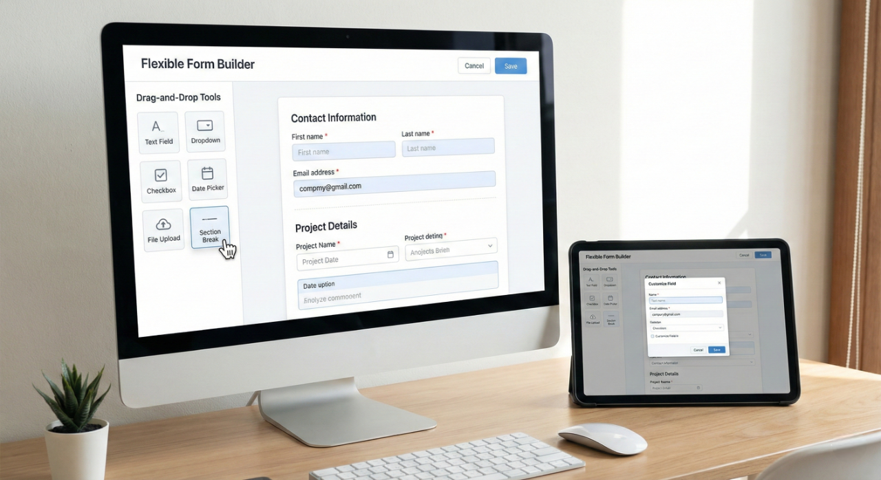 Custom form builder interface
